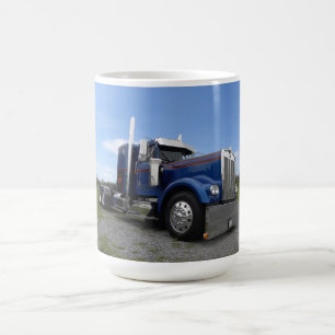 Tasse d'un rouge ardent et bleue de Kenworth
