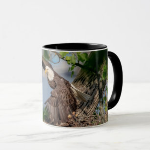 Tasse Eagle chauve partant du nid