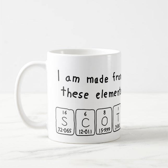 Tasse écossaise de nom de table périodique (Gauche)