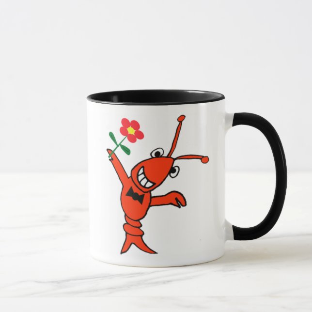 Tasse Écrevisses/homard mignons dans la cravate d'arc (Droite)