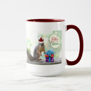 Tasse Écureuil de Noël avec des cadeaux de Noël