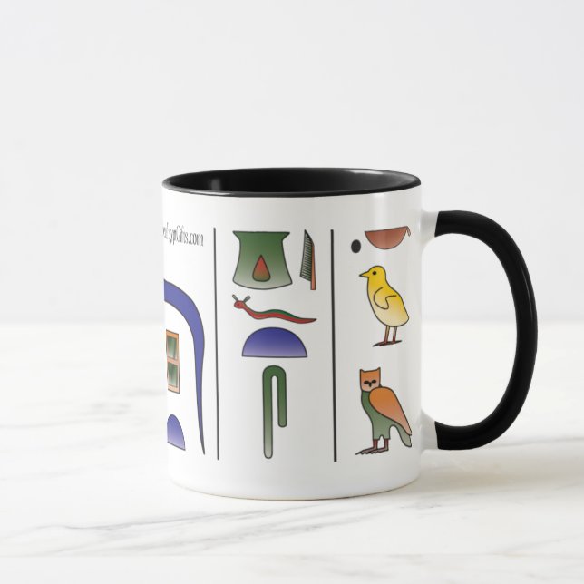 Tasse égyptienne antique de hiéroglyphes (Droite)