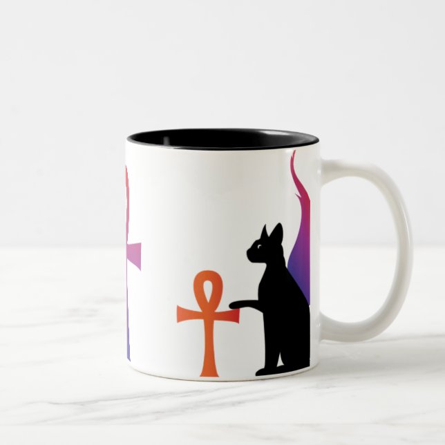 Tasse égyptienne de filasse et d'Anhk de déesse (Droit)