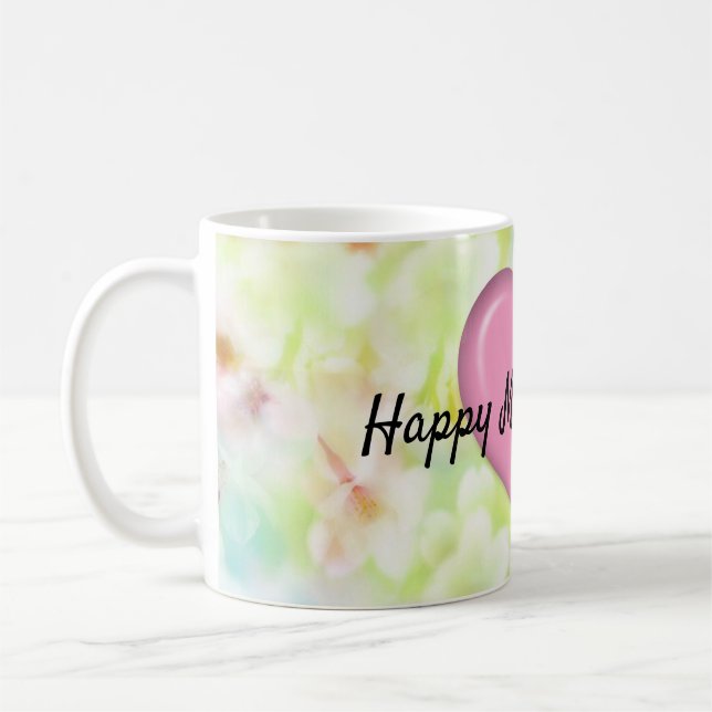 Tasse élégante florale de design de la fête des mè (Gauche)