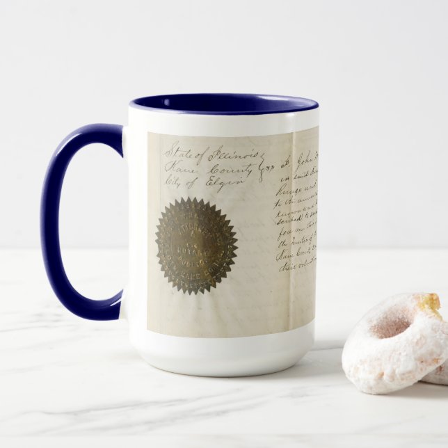 TASSE ELGIN ILLINOIS J W RANSTEAD ALS CAFE BUILDING 1870 (Avec donut)