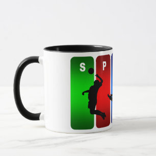 Tasse Emblème de volley-ball multicolore