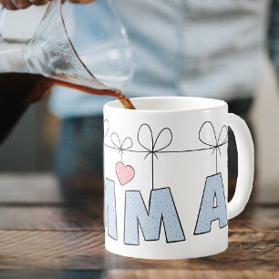 Tasse Emma Mignonne Point Bleu Personnalisé Nom