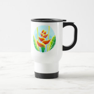 Tasse en acier de voyage de batik tropical de