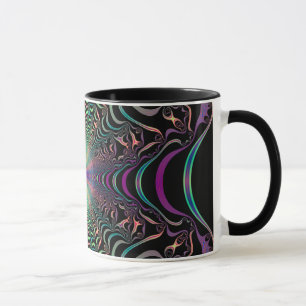 Tasse en céramique abstraite pastel toile fractale