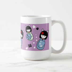 Tasse en céramique de Kokeshi Kitty