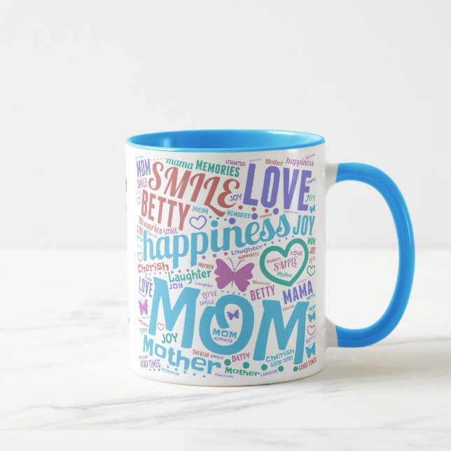 Tasse en céramique de nuage de mot de Betty de (Droite)