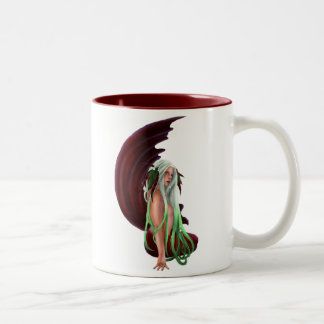 Tasse en céramique de sirène éclairée par la lune