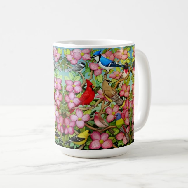 Tasse en céramique d'oiseaux sauvages de jardin (Devant droit)