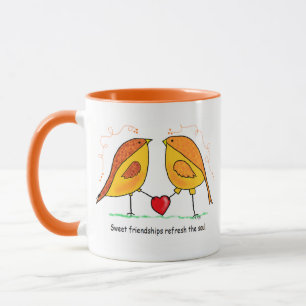 Tasse en céramique Douce Amitié Oiseaux