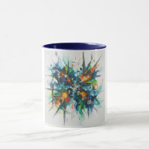 Tasse en céramique éclat de couleur d'acte abstrai