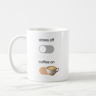 Tasse en céramique graphique "Stress éteint, Café