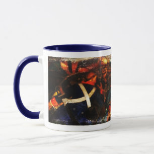 Tasse en céramique grunge Art Déco "New Deal" WPA