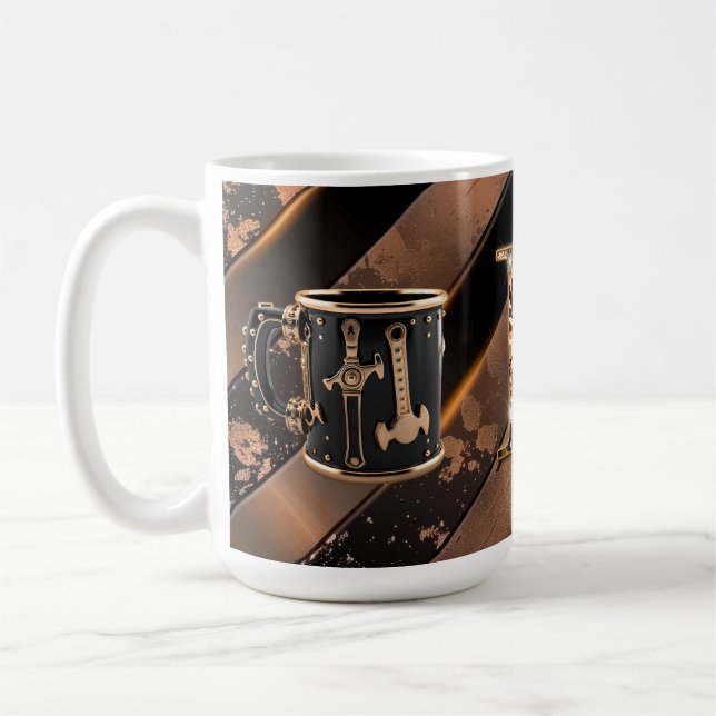 Tasse en céramique outil noir et cuivre de papa (Gauche)