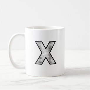 Tasse en céramique personnalisée Lettre X Monogram