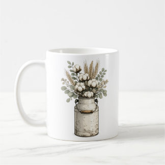 Tasse en coton et eucalyptus de ferme rustique | V