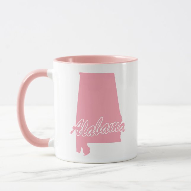 Tasse en forme de l'État de l'Alabama rose (Gauche)