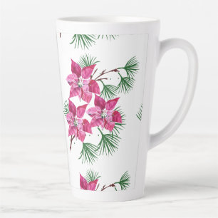Tasse en latte rose Poinsettia