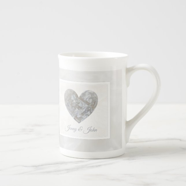 Tasse En Porcelaine 15e anniversaire de Mariage coupe coeur en cristal (Droite)