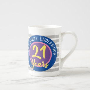 Tasse En Porcelaine 21e anniversaire commémoratif