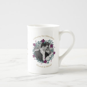 Tasse En Porcelaine 2 x Mariage photo Anniversaire TOUTE ANNÉE Nom Dat