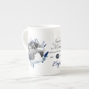 Tasse En Porcelaine 2 x Mariage photo Anniversaire TOUTE ANNÉE Nom Dat