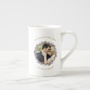 Tasse En Porcelaine 2 x Mariage photo Anniversaire TOUTE ANNÉE Nom Dat