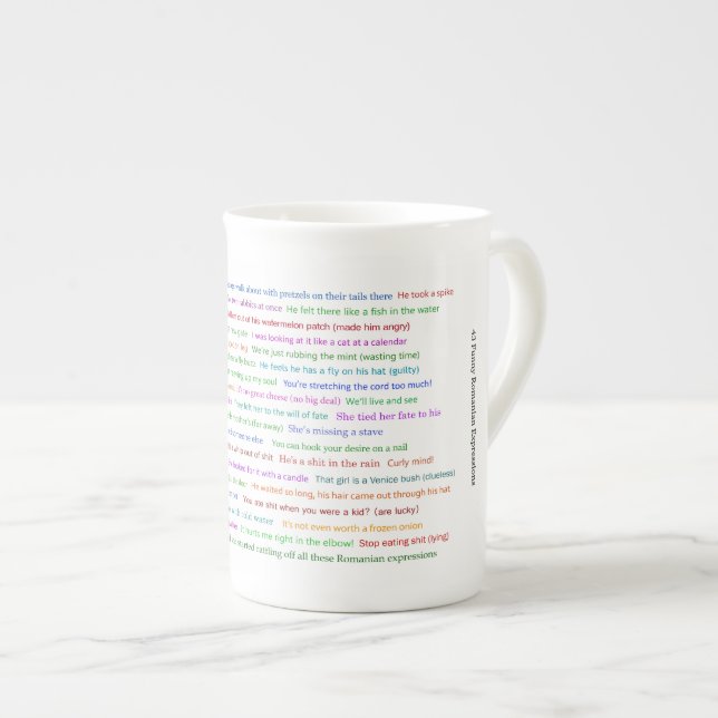 Tasse En Porcelaine 43 Drôle Pièce de conversation pour les expression (Devant droit)