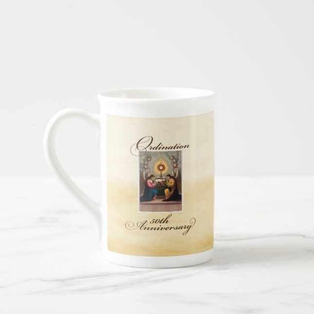 Tasse En Porcelaine 50e anniversaire d'ordination Anges à l'autel (Gauche)