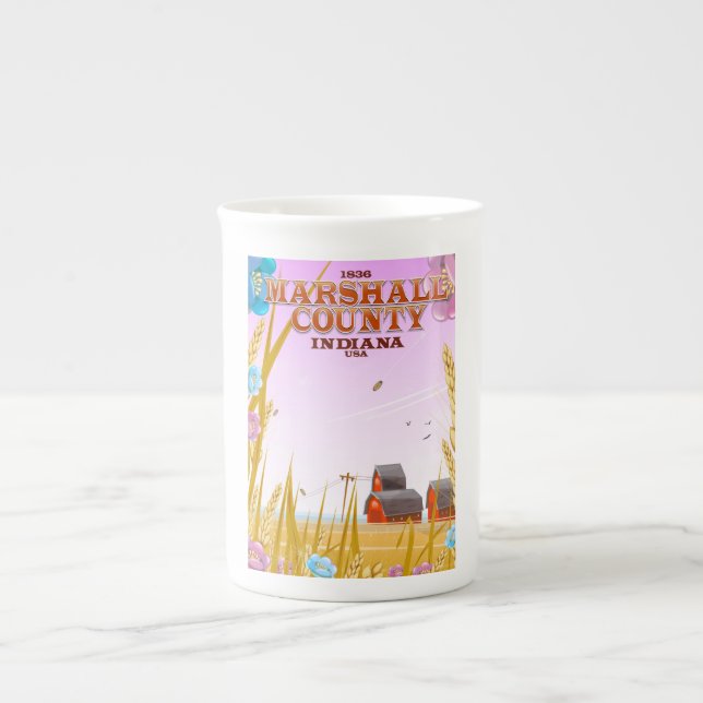 Tasse En Porcelaine Affiche de voyage du comté de Marshall '1836' Indi (Devant)