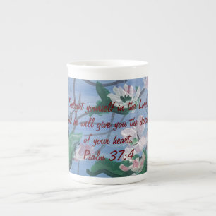 Tasse En Porcelaine Affirmation/Écriture Psaume 37:4