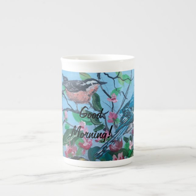 Tasse En Porcelaine Affirmation "Good Morning" art unique (Devant)