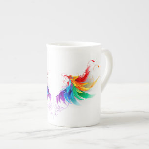 Tasse En Porcelaine Ailes fluffy arc-en-ciel