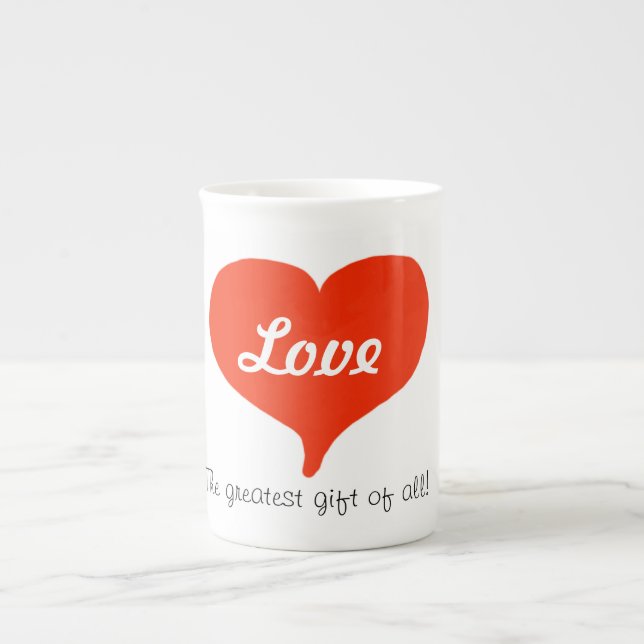 Tasse En Porcelaine Aimer le plus grand cadeau de tous les Coeurs de S (Devant)