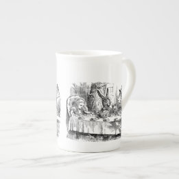 Tasse En Porcelaine Alice vintage au thé fou de chapelier du pays des