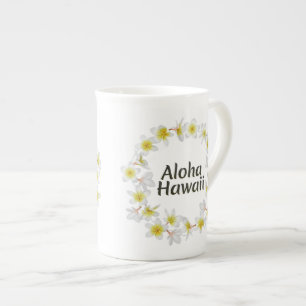 Tasse En Porcelaine Aloha Hawaï. Collier traditionnel d'île hawaïen