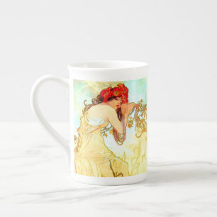 Tasse En Porcelaine Alphonse Mucha Art Nouveau Été
