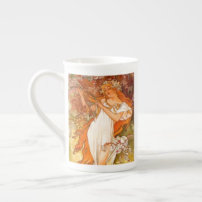 Tasse En Porcelaine Alphonse Mucha Printemps Art Nouveau (Gauche)