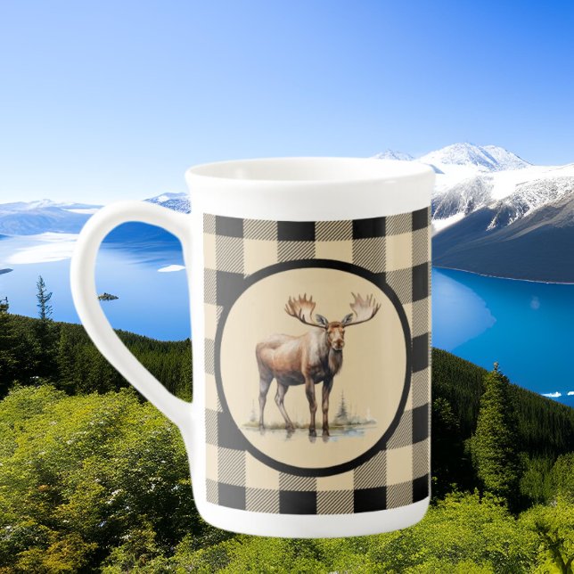 Tasse En Porcelaine Amateurs d'orignaux du Pays mignon (Créateur téléchargé)