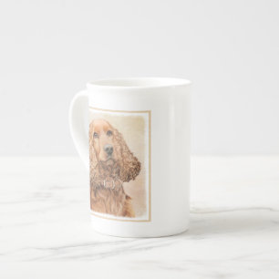 Tasse En Porcelaine Anglais Cocker Peinture Espagnole - Art Chien orig