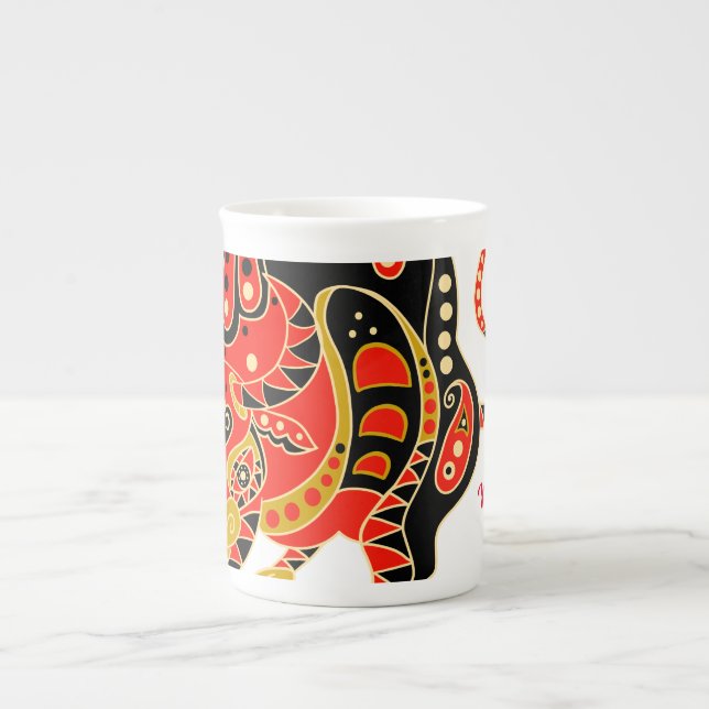 Tasse En Porcelaine Année de l'Ox (Devant)