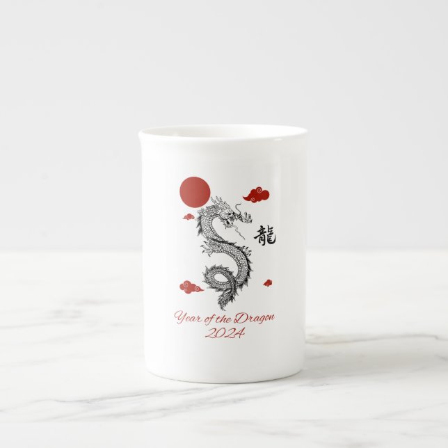 Tasse En Porcelaine Année du Dragon 2024 (Devant)