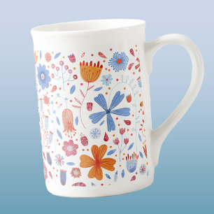 Tasse En Porcelaine Aquarelle florale moderne