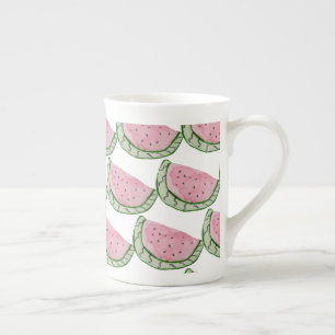 Tasse En Porcelaine Aquarelle Pastèque Doodles Peint Motif 