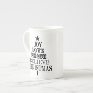 Tasse En Porcelaine arbre de noël vintage moderne