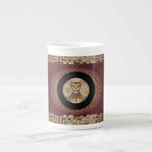 Tasse En Porcelaine Art de chat vintage antique, motif floral ancien B